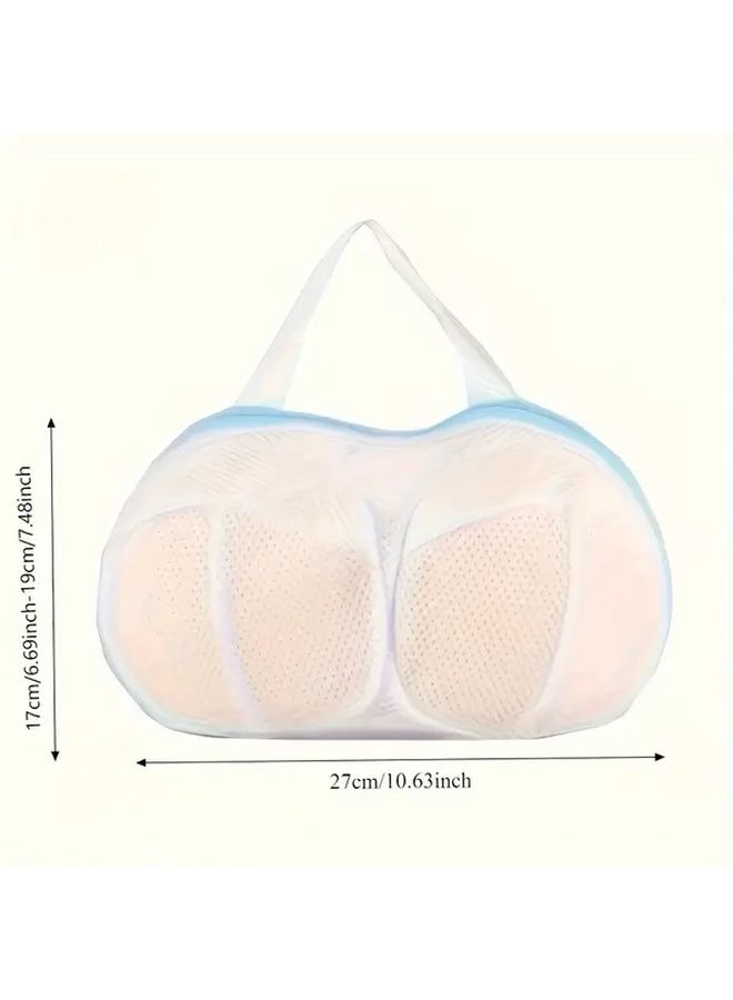 Large Bra Laundry Bag 1pc Blue Anti Deformation Durable Polyester Zipper Closure - Image 4