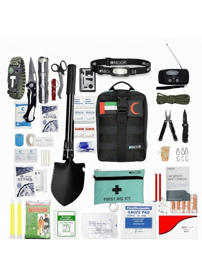 MOOR Survival & Camping Kit – Compact Emergency Outdoor Gear Set for Hiking, Travel & Camping with Essential Tools in Black - Image 1