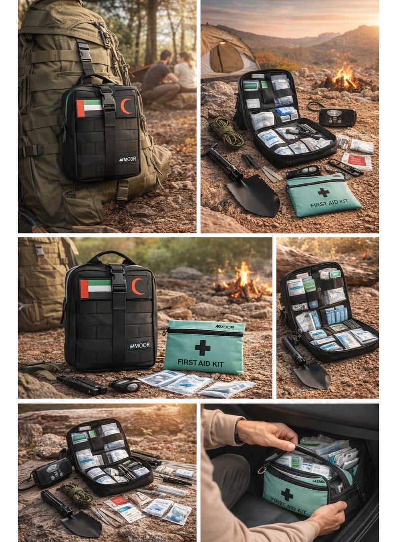 MOOR Survival & Camping Kit – Compact Emergency Outdoor Gear Set for Hiking, Travel & Camping with Essential Tools in Black - Image 3