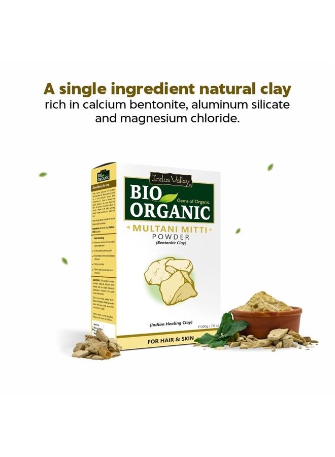 Indus Valley Bio Organic Multani Mitti Powder 100% Pure Natural & Organic Skin Care, Reduces fine lines & wrinkles, Lightens suntan, dark spots and pigmentation, Cruelty-free & Vegan, Certified USDA O - Image 3