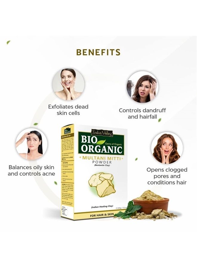 Indus Valley Bio Organic Multani Mitti Powder 100% Pure Natural & Organic Skin Care, Reduces fine lines & wrinkles, Lightens suntan, dark spots and pigmentation, Cruelty-free & Vegan, Certified USDA O - Image 4