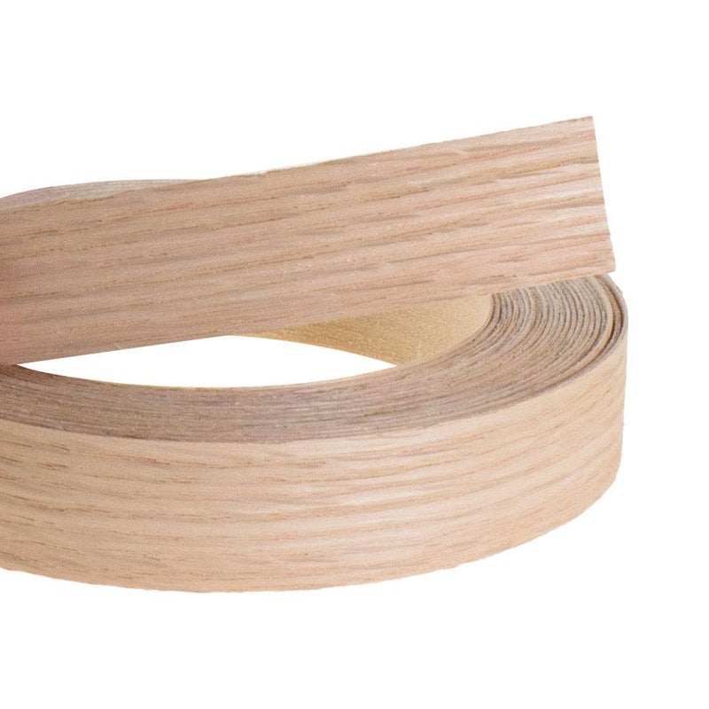 13/16 Red Oak Veneer Iron-On Edgebanding Tape (25 Feet) | Pre-Glued with Hot Melt Adhesive | Stainable/Paintable Wood | by Outwater - Image 2