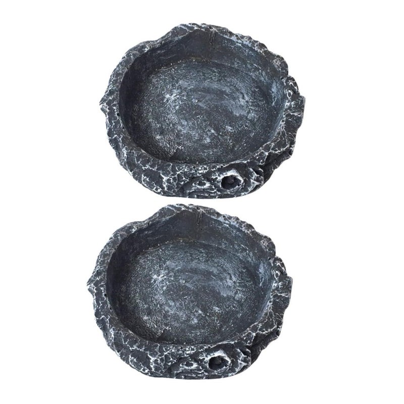 Reptile Food Water Bowls 2 Pack Small Feeding Dishes Stable Base - Image 2