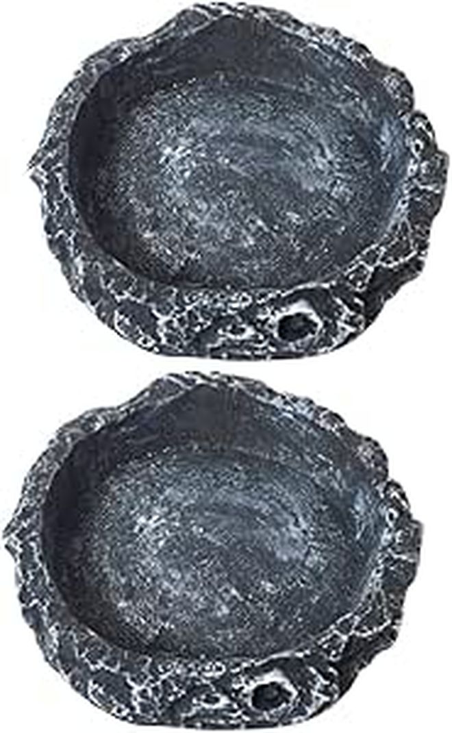 Reptile Food Water Bowls 2 Pack Small Feeding Dishes Stable Base - Image 1
