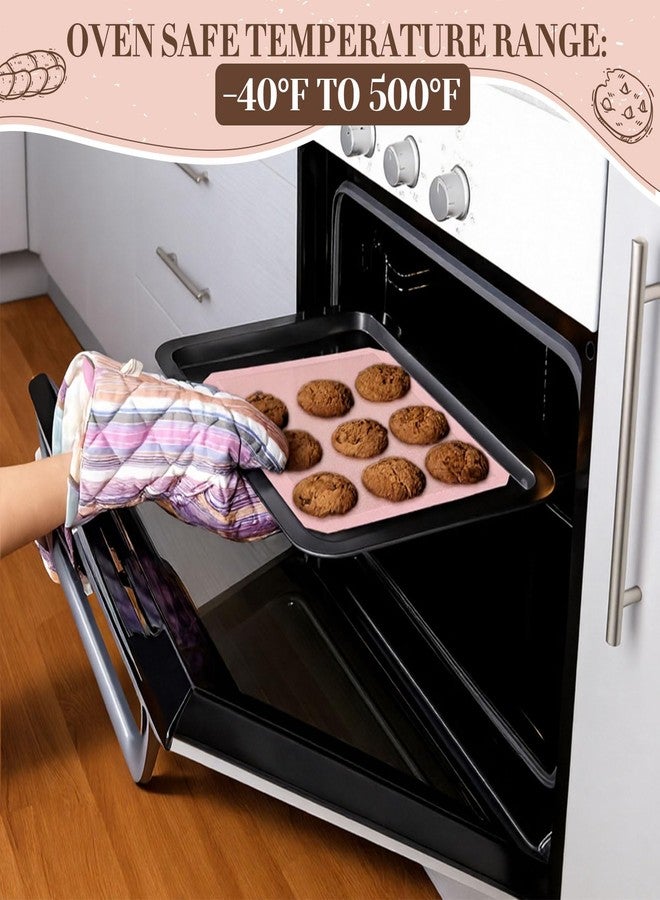 Ferrochef 3 Pack Perforated Silicone Baking Mat, Non Stick Pink Baking Mats 2 Half Sheets 16.5"x11.6" & 1 Quarter Sheet, Food Reusable Safe Oven Liners Mats for Making Cookies, Macaroons, Bread - Image 4