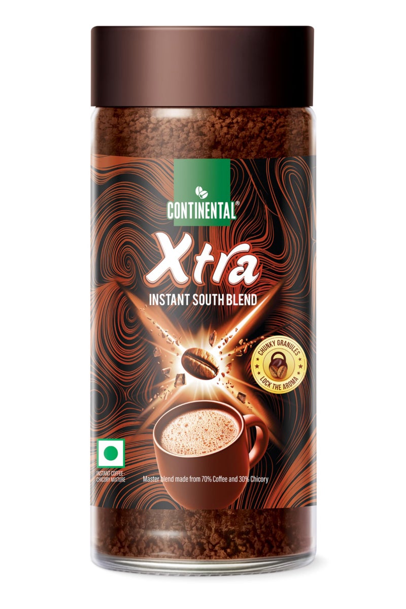 Continental Coffee XTRA Instant Coffee Powder | 200g Jar | 30% Chicory and 70% Robusta Coffee | Medium Roast Instant Coffee | Granulated Instant Coffe - Image 1