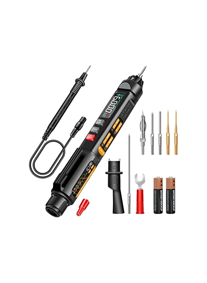 PROMASS promass Multimeter AC/DC Voltage Tester, 6000 Counts Pen Type Professional Current Meter, Non-Contact Electricians Voltmeter Tester for AC/DC Voltage, Live Wire, Resistance, Continuity and Diode Tests  - Image 2