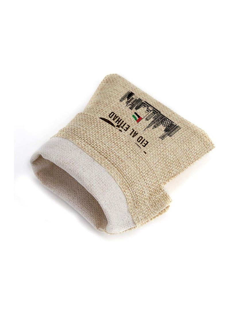 PRINTSHOP4ME Eid Al Etihad Gift Bags–Set Of 12 Burlap Bags–Perfect For Celebrating Eid Al Etihad–Reusable And Eco-Friendly Gift Bags–Perfect For Schools,Offices,Events  - Image 4