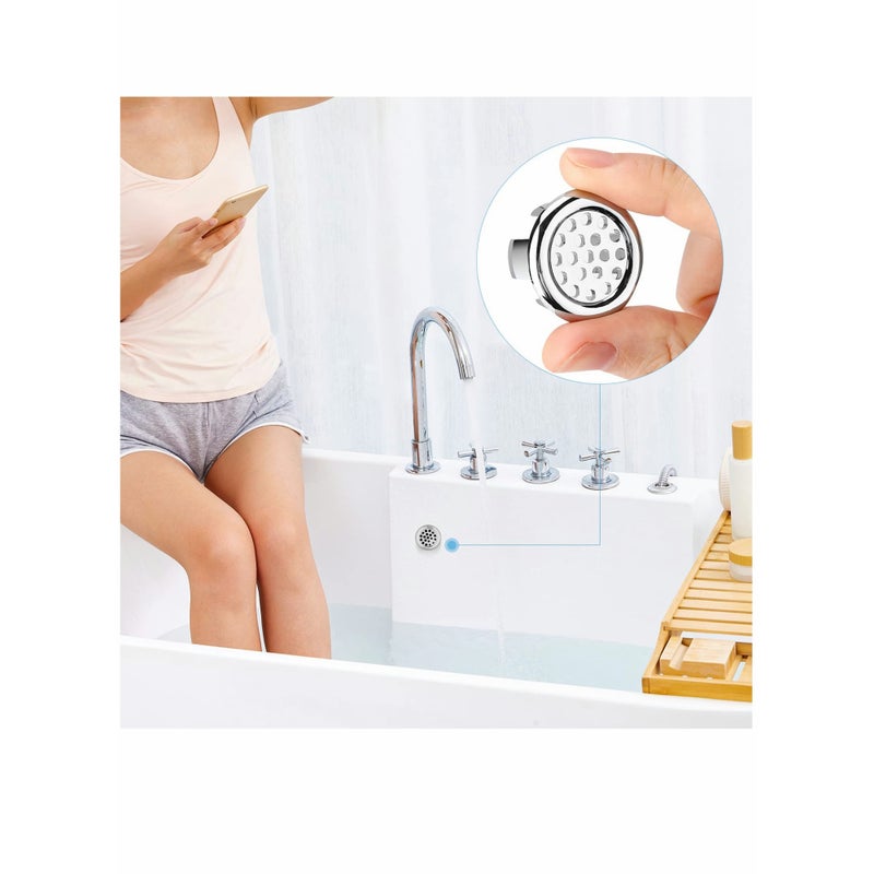 SOLARAE Sink Overflow Ring,  Kitchen Bathroom Sink Hole Round Overflow Cover Basin Trim Overflow Drain Cap Cover Insert in Hole Spares, 30mm Silver (4 Pieces Mesh-Type) - Image 5