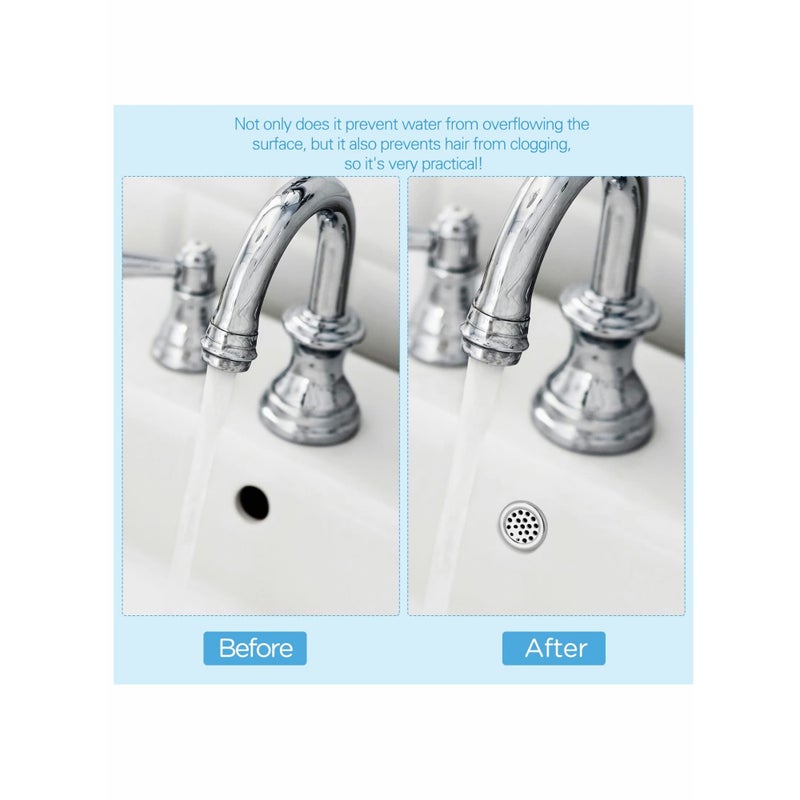 SOLARAE Sink Overflow Ring,  Kitchen Bathroom Sink Hole Round Overflow Cover Basin Trim Overflow Drain Cap Cover Insert in Hole Spares, 30mm Silver (4 Pieces Mesh-Type) - Image 4