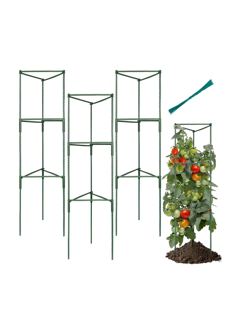 SYOSI Tomato Cage, Premium Tomatoes Plant Stakes Support Cages Trellis for Garden and Pots, Multi-Functional Climbing Vegetables Cages Trellis, 51 inches, 3 Pcs  - Image 1