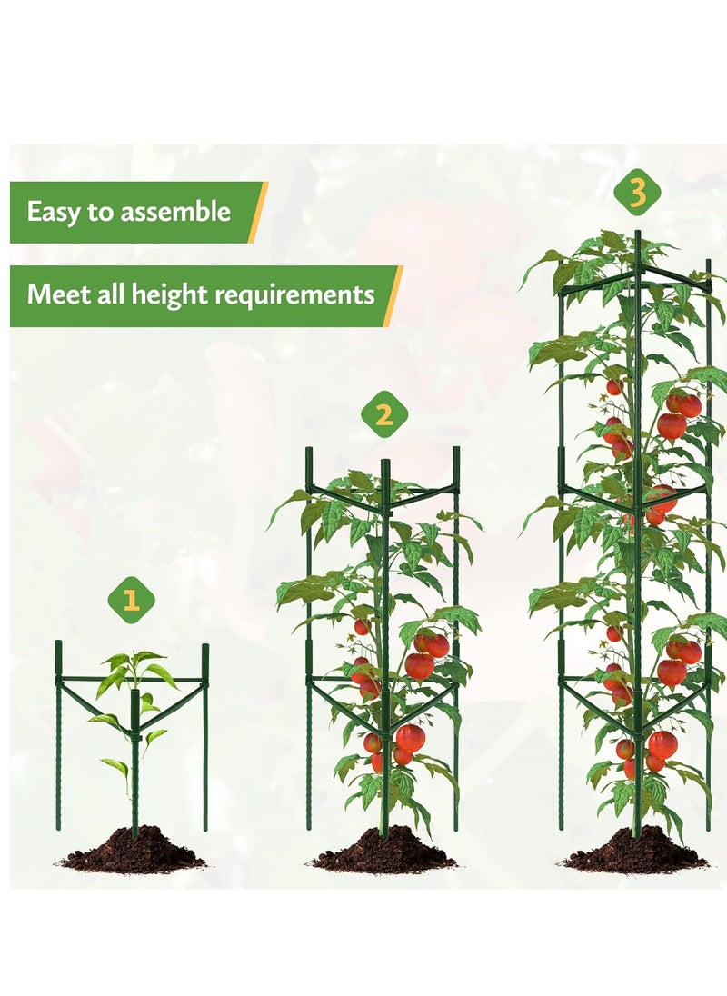 SYOSI Tomato Cage, Premium Tomatoes Plant Stakes Support Cages Trellis for Garden and Pots, Multi-Functional Climbing Vegetables Cages Trellis, 51 inches, 3 Pcs  - Image 3