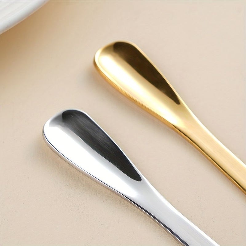 Set of 4 Silvery Mini Dessert Spoons 304 Stainless Steel for Coffee Ice Cream - Image 5