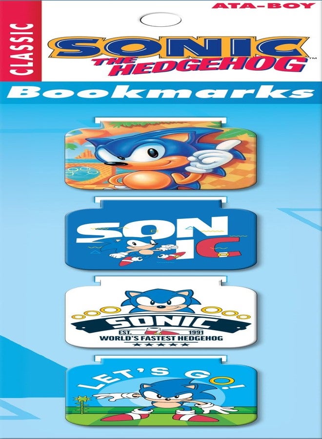 Ata-Boy Sonic The Hedgehog Magnetic Set of Four 1" Magnetic Page-Top Bookmarks - Image 1