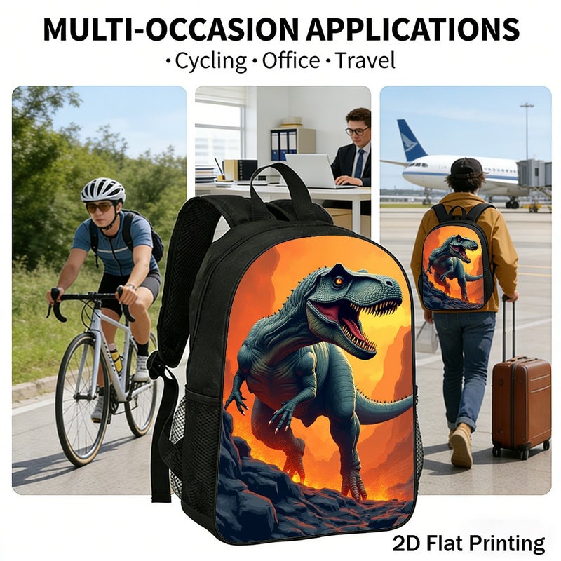 School T Rex Dinosaur Backpack Durable Large Capacity 2D Flat Print for travel outdoor party for Students - Image 5