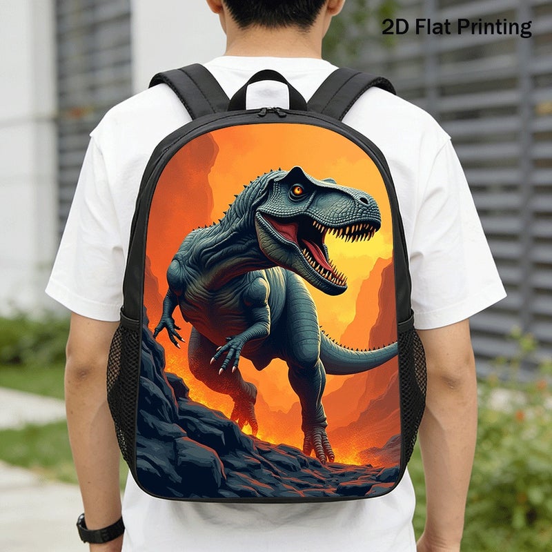 School T Rex Dinosaur Backpack Durable Large Capacity 2D Flat Print for travel outdoor party for Students - Image 1
