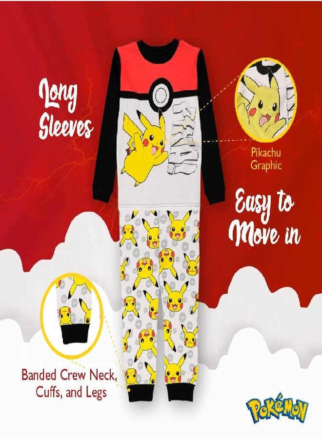 Pokemon Pokemon Boys’ Big Snug-Fit Pajamas, Poke Treasure, 10  - Image 3