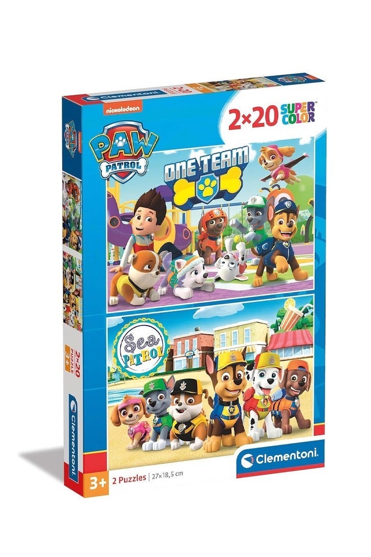 Clementoni Supercolor Puzzle Paw Patrol (2x20 pieces)- Multicolor - Image 3