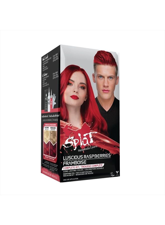 SPLAT Luscious Raspberries | Original Complete Kit | Semi-Permanent Hair Dye | Vegan & Cruelty-Free - Image 1