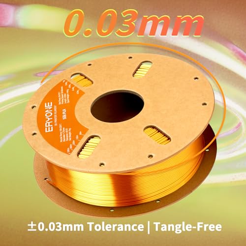ERYONE Silk PLA Filament for 3D Printer 1.75mm +/- 0.03mm, Shiny Filament 1kg (2.1lbs)/Spool, Liquid Gold - Image 5