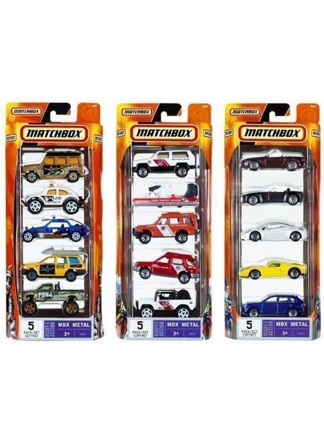 MATCHBOX Set Of 15 Toy Cars And Trucks With 3 Themed 5-Packs Of 1:64 Scale Die-Cast Vehicles (Styles Will Vary) Bundle  - Image 1
