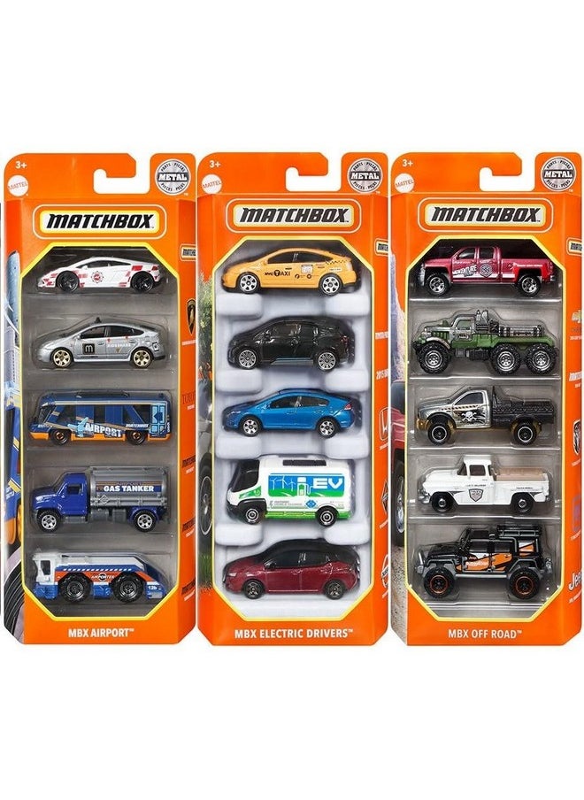 MATCHBOX Set Of 15 Toy Cars And Trucks With 3 Themed 5-Packs Of 1:64 Scale Die-Cast Vehicles (Styles Will Vary) Bundle  - Image 2