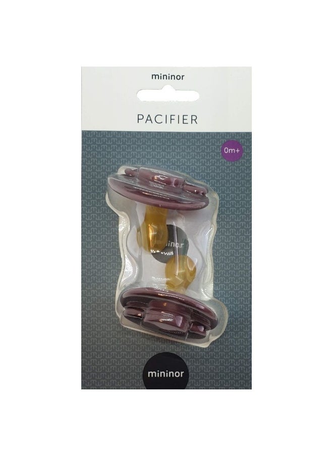 Mininor Round Pacifier Latex  0M+  2pcs  Heath Flower  - Image 1