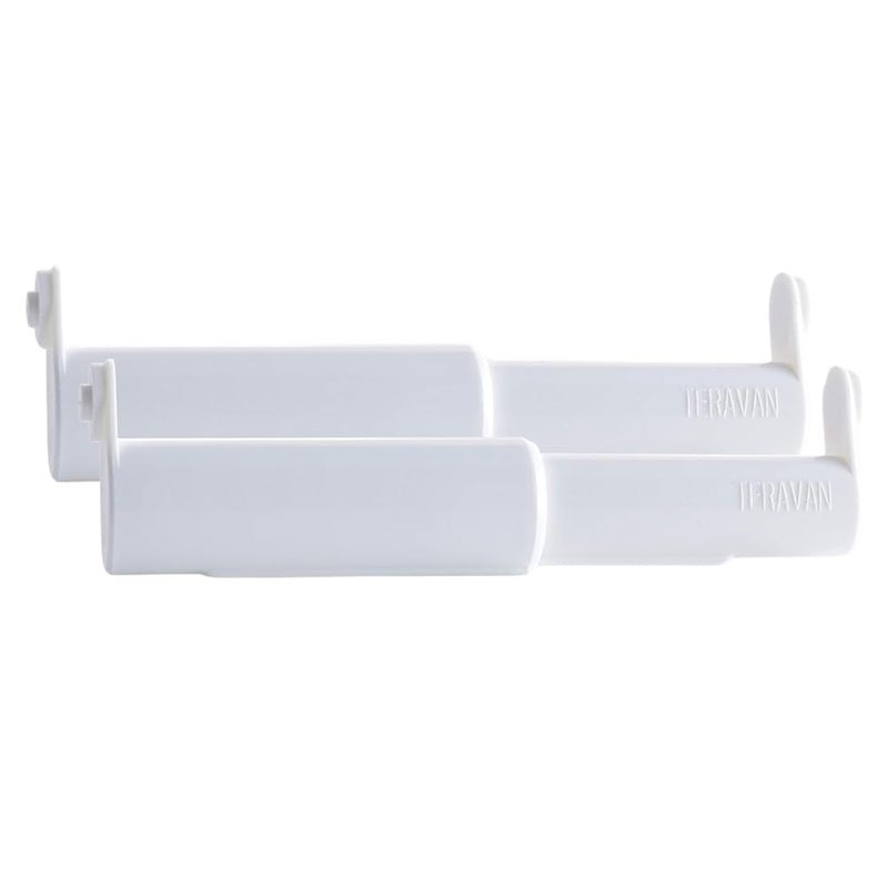 Teravan Standard Toilet Paper Holder Extender for ExtraLarge Rolls  Perfect for Double Triple Rolls in Regular or Ceramic Bathroom Wall Holders White Set of 2