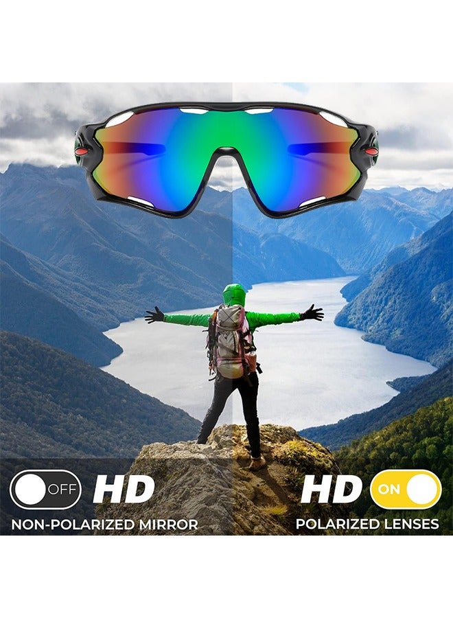 اتش اس 2 قطعة النظارات الشمسية الرياضية المستقطبة ، النظارات الشمسية حماية من الأشعة فوق البنفسجية للرجال والنساء ، نظارات ركوب الدراجات لتشغيل القيادة أنشطة صيد الأسماك في الهواء الطلق ، الرياضة والنظارات الشمسية في الهواء الطلق - Image 4