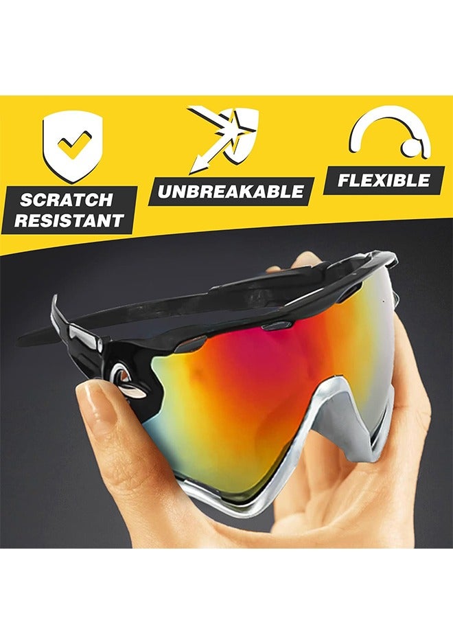 اتش اس 2 قطعة النظارات الشمسية الرياضية المستقطبة ، النظارات الشمسية حماية من الأشعة فوق البنفسجية للرجال والنساء ، نظارات ركوب الدراجات لتشغيل القيادة أنشطة صيد الأسماك في الهواء الطلق ، الرياضة والنظارات الشمسية في الهواء الطلق - Image 5