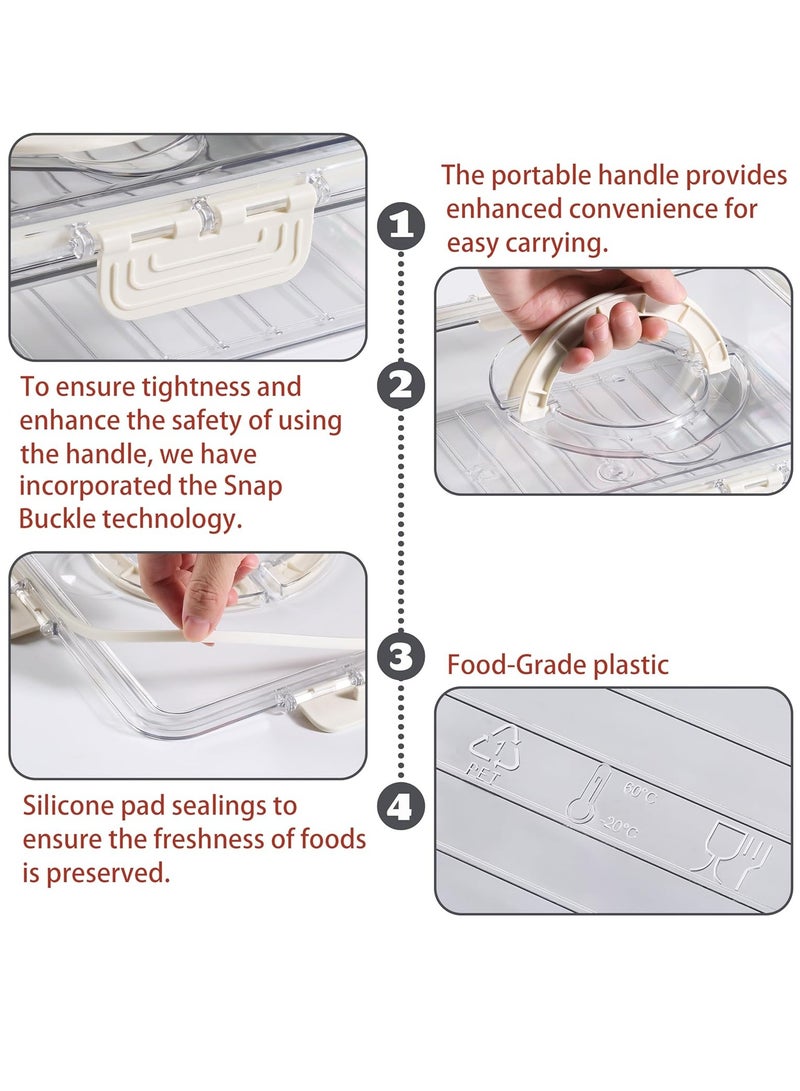 صينية تقديم مقسمة مع غطاء ومقبض حاوية فحم محمولة لصندوق الوجبات الخفيفة - Image 5