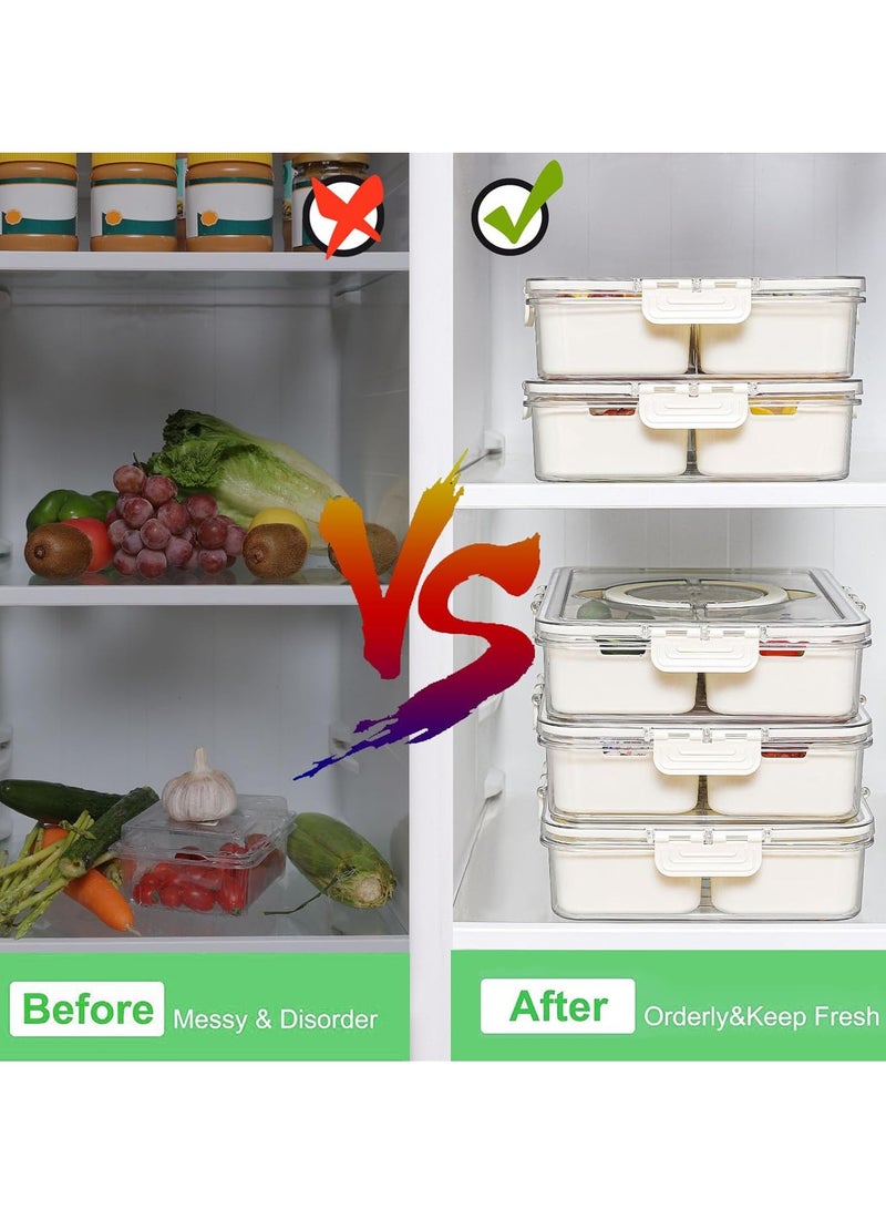 صينية تقديم مقسمة مع غطاء ومقبض حاوية فحم محمولة لصندوق الوجبات الخفيفة - Image 4