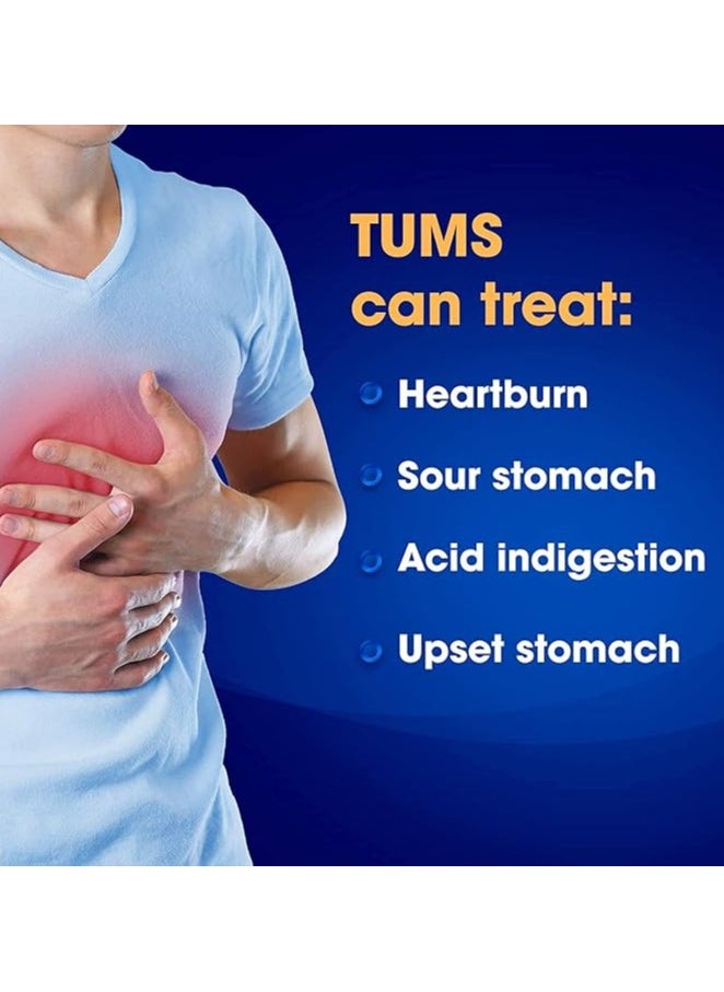 Tums Antacid Chewable Tablets, Extra Strength For Heartburn Relief,  Assorted Fruit, 48 Tablets