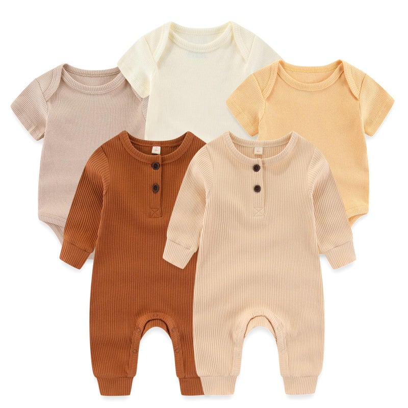 Ruliby Baby Boy Bodysuit Ribbed Romper Soft Infant Girl Outfit Clothes Gift Set 03 month - Image 2
