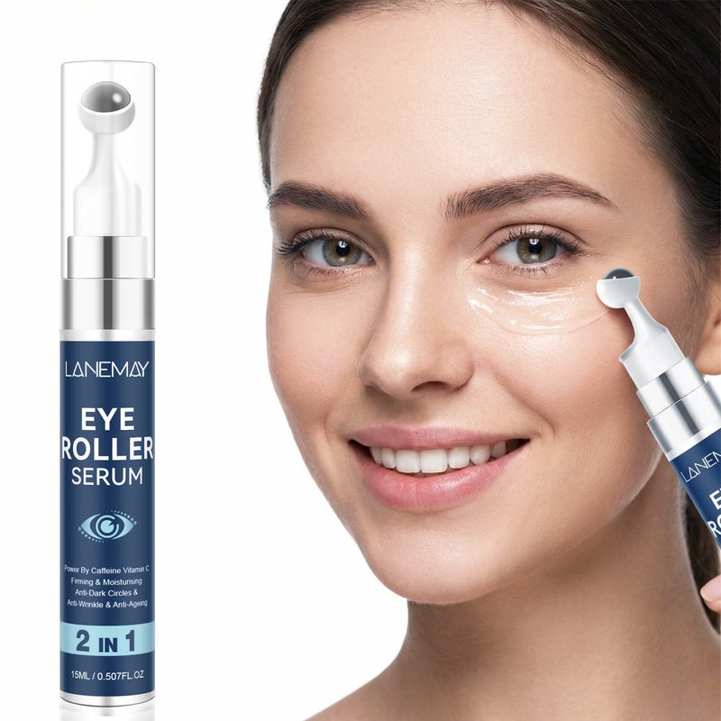 LANEMAY Dual-Action Eye Roller Serum 15ml Oxygenating Moisturizing Firming Brightening Anti-Wrinkle Eye    Cream - Image 1
