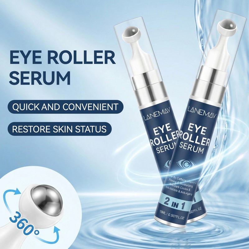 LANEMAY Dual-Action Eye Roller Serum 15ml Oxygenating Moisturizing Firming Brightening Anti-Wrinkle Eye    Cream - Image 5
