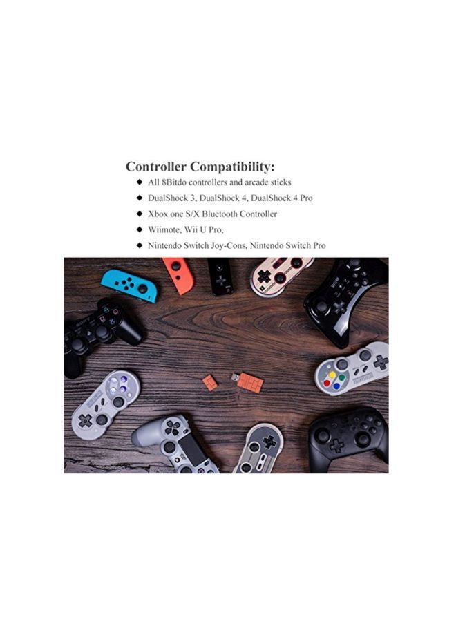 NIBEMINENT 8Bitdo Bluetooth Controller Adapter With OTG Cable Brown - Image 5