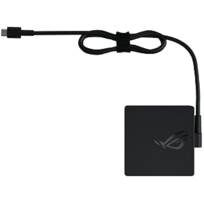 rayihni محول/شاحن ROG AC100-00 100W USB TYPE-C مع كابل طاقة، تقنية USB PD 3.0 مع مخرجات 5V/3A، 9V/3A، 15V/3A و 20V/3.25A لأجهزة اللابتوب، أسود - Image 1
