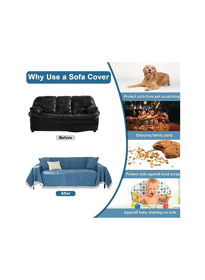 The Bros Sofa Seat Cover, Sofa Throw Blanket Printed Furniture Couch Cover 180x300cm Chenille Slipcover for Washable Fabric Sofa Blanket Thickened Non Slip Armchair Towel for Sofa Bedding Home Workplace - Image 4