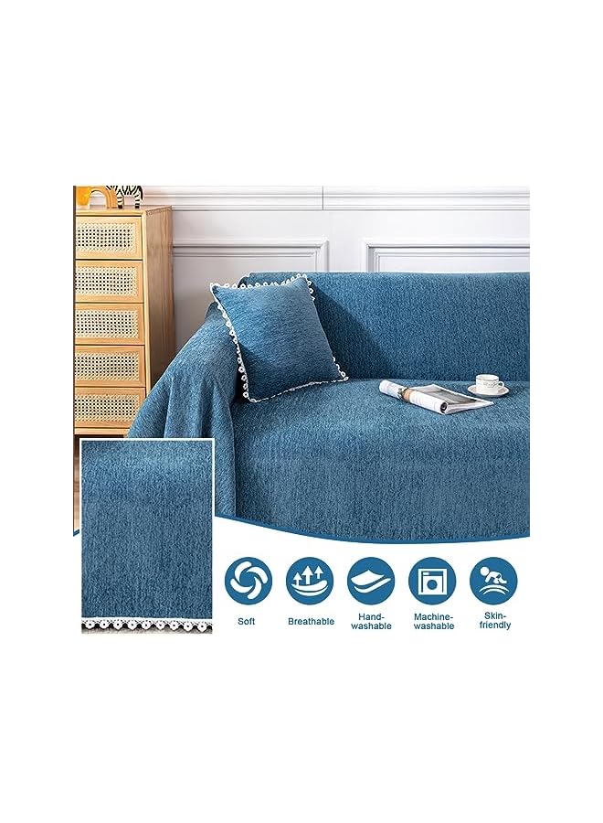 The Bros Sofa Seat Cover, Sofa Throw Blanket Printed Furniture Couch Cover 180x300cm Chenille Slipcover for Washable Fabric Sofa Blanket Thickened Non Slip Armchair Towel for Sofa Bedding Home Workplace - Image 2