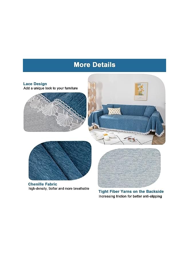The Bros Sofa Seat Cover, Sofa Throw Blanket Printed Furniture Couch Cover 180x300cm Chenille Slipcover for Washable Fabric Sofa Blanket Thickened Non Slip Armchair Towel for Sofa Bedding Home Workplace - Image 3