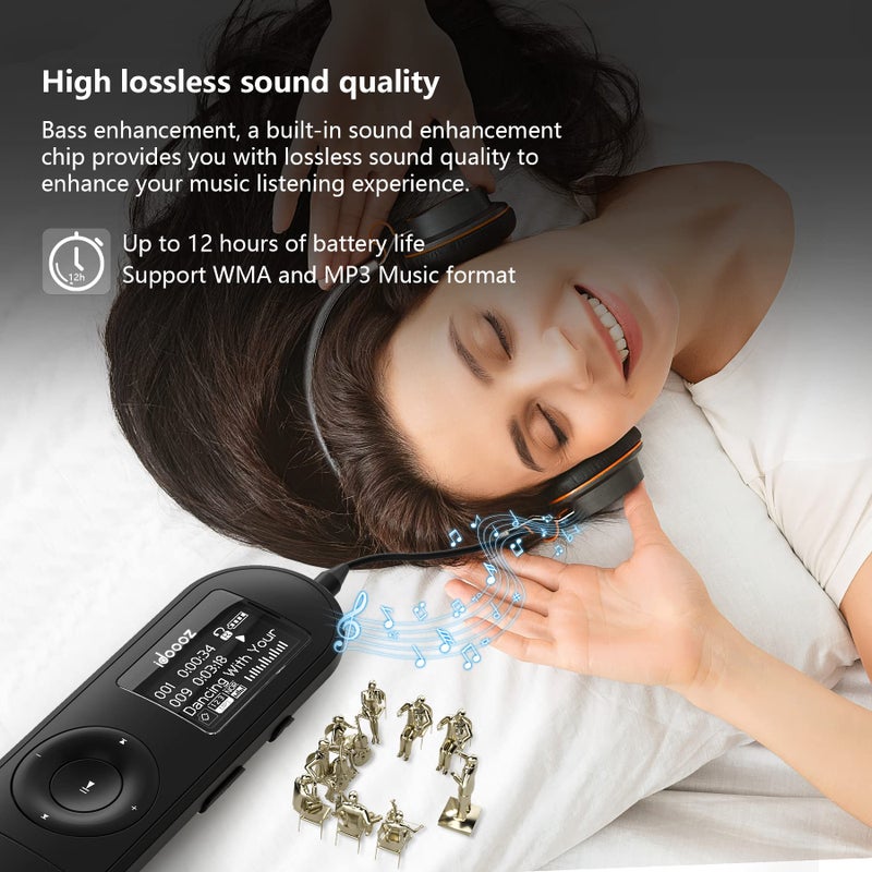 idoooz Mp3 Player, USB Mp3 Player with FM Radio, idoooz U2 8GB Music Player Expandable UP to 32 GB, USB Stick Mp3 Player for Running, Recording, Gym, Jogging, Sports, Lossless Sound Quality - Image 5