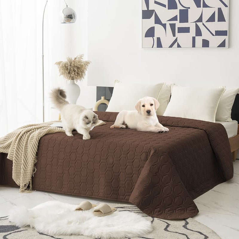 Tcksstex Waterproof and AntiSlip Dog Bed Cover and Pet Blanket Sofa Pet Bed Mat car Incontinence Mattress Protectors Furniture Couch Cover for Most Cats Dogs Pets82x102Chocolate