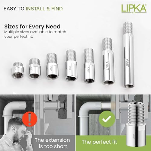 LIPKA Pack of 2 Full Brass Extension Nipple - 2 inches - Image 5