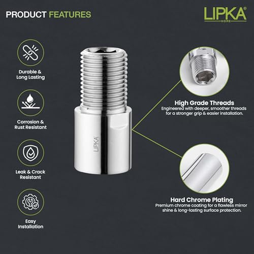 LIPKA Pack of 2 Full Brass Extension Nipple - 2 inches - Image 3