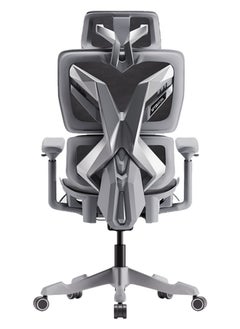 AFTERWORK Xyrion Super Ergonomic Gaming Chair with Footrest - 3D Adjustable Headrest, Adaptive Backrest, 4-Position Tilt Lock, Breathable Mesh, and Silent Castors - Grey & Silver  - Image 1