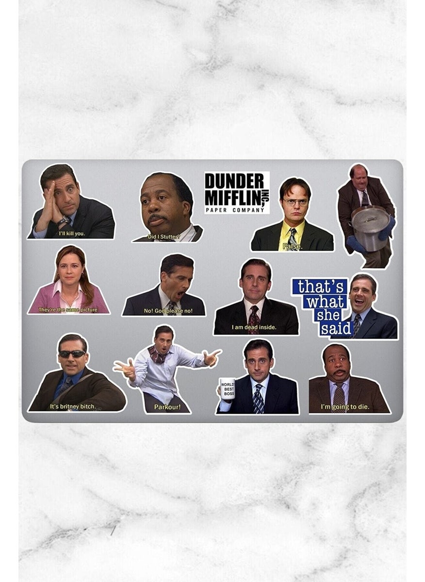 Kt Grup The Office Themed Notebook Agenda Planner Bullet Journal Laptop Notebook Tablet Sticker Set 14 Pieces 