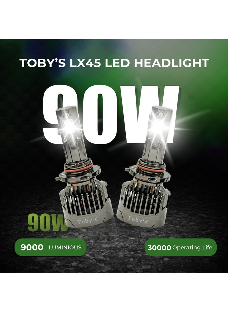 Toby's Toby's LX45-9006 has 90Watt/Pair Power Original Tested LED Headlight Assembly 9000 Lumens Pair Bright Color With Temperature (6500K)  - Image 5