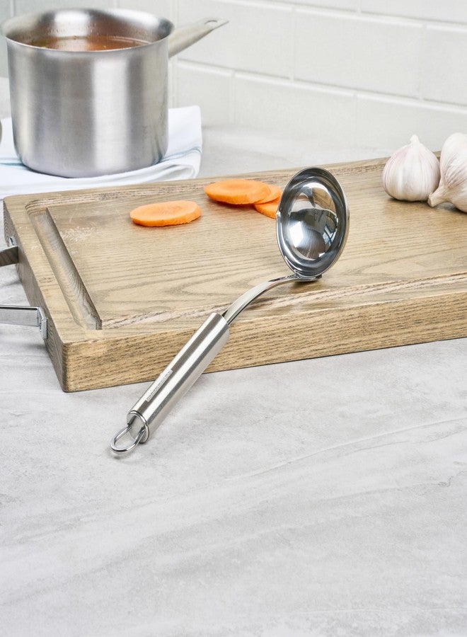 ريستورنت وير مغرفة واحدة، طولها 10.6 بوصة، ذات وعاء عميق ومقبض مريح، مصنوعة من الفولاذ المقاوم للصدأ المتين، فضية اللون، مثالية لصب الصلصات والمرق والاستخدام في البوفيهات. - Image 3