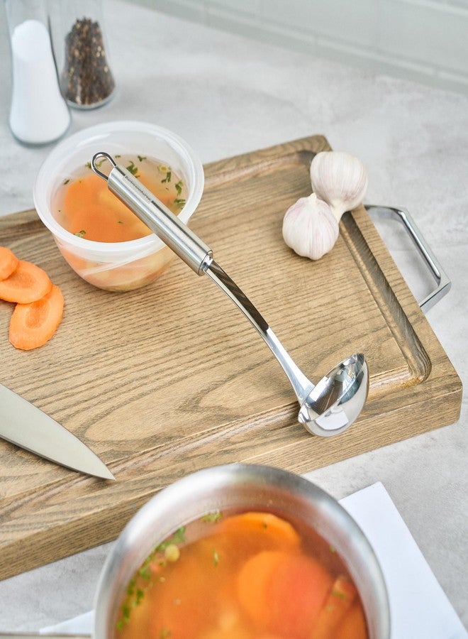 ريستورنت وير مغرفة واحدة، طولها 10.6 بوصة، ذات وعاء عميق ومقبض مريح، مصنوعة من الفولاذ المقاوم للصدأ المتين، فضية اللون، مثالية لصب الصلصات والمرق والاستخدام في البوفيهات. - Image 4